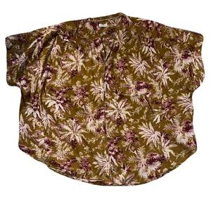 Anthropologie Pilcro Plus Size Floral Print Women's Loose Fit  Top Size 1X